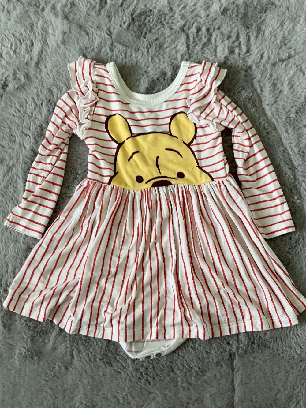 Pooh bodysuit dress. Little sleepies play, size 12-18 months